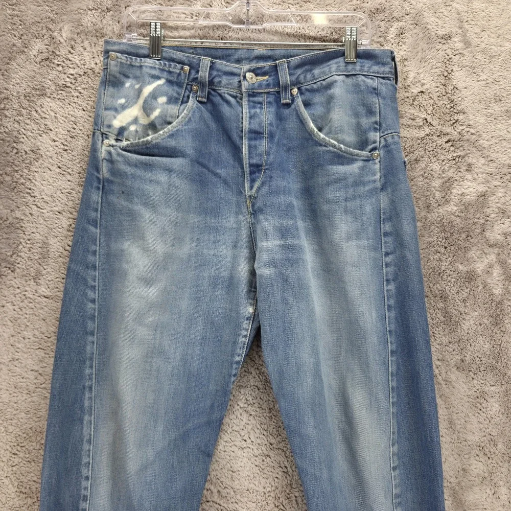 Vintage Levis Engineered Jeans Mens 32x34 Blue Light Wash Twisted Button Fly
